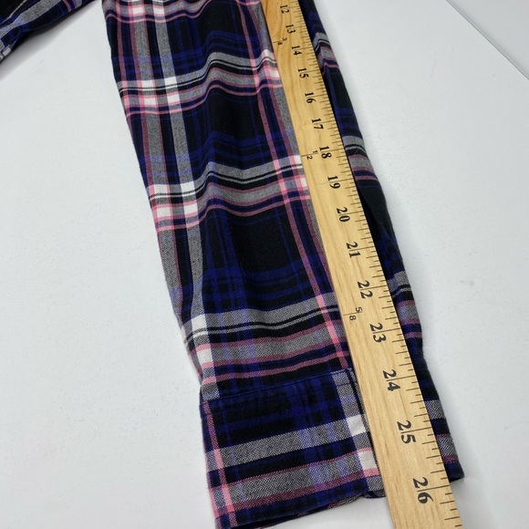 Untuckit Blue Pink Plaid Cotton Button Down Top - Picture 6 of 7